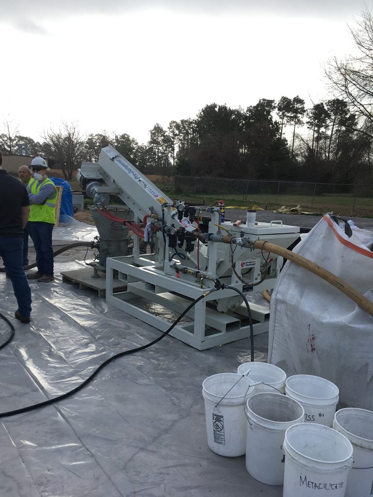 spraying gunite