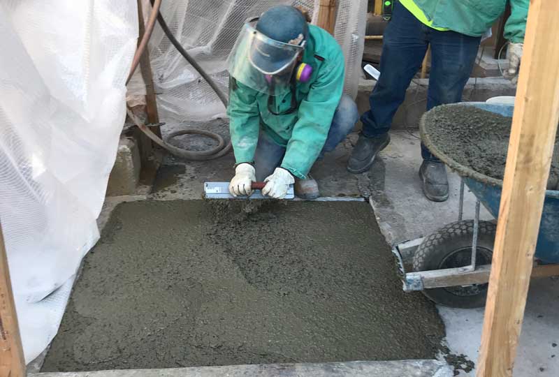 Industrial concrete repair project using Cold Fusion Concrete.